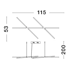 Lampadari Moderni-Selezionato da Mazzolaluce Lampadario design nero led per salone moderno