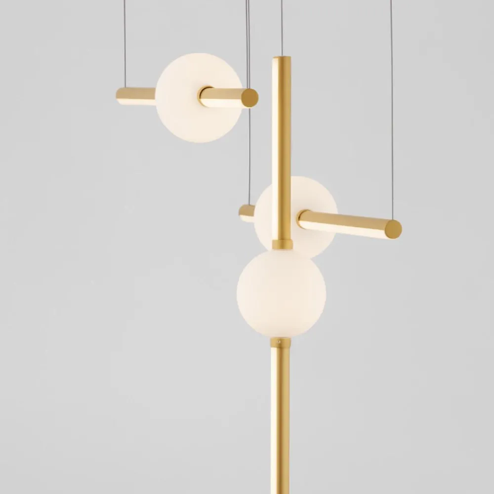Lampadari Moderni-Selezionato da Mazzolaluce Lampadario design oro nero per soggiorno moderno