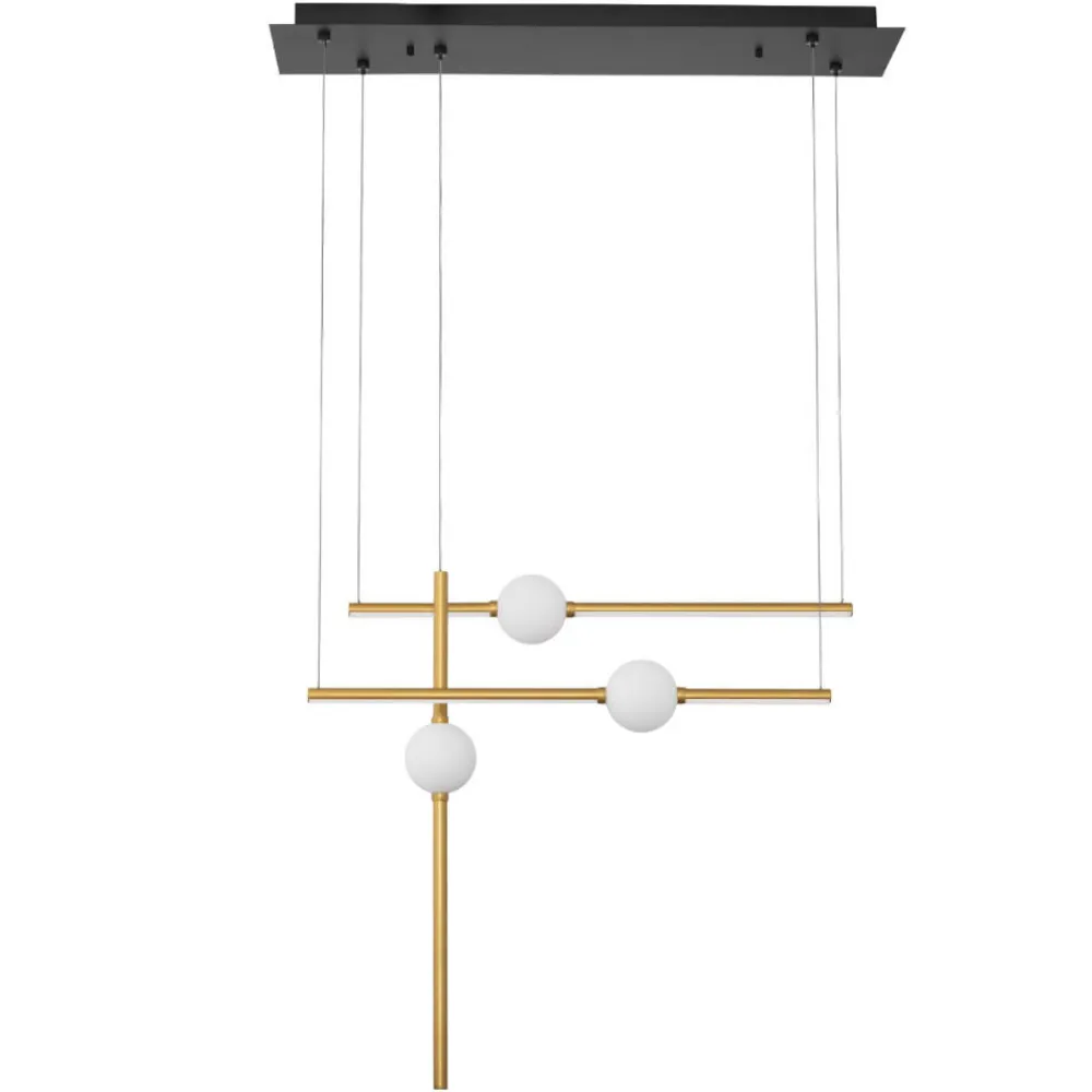 Lampadari Moderni-Selezionato da Mazzolaluce Lampadario design oro nero per soggiorno moderno