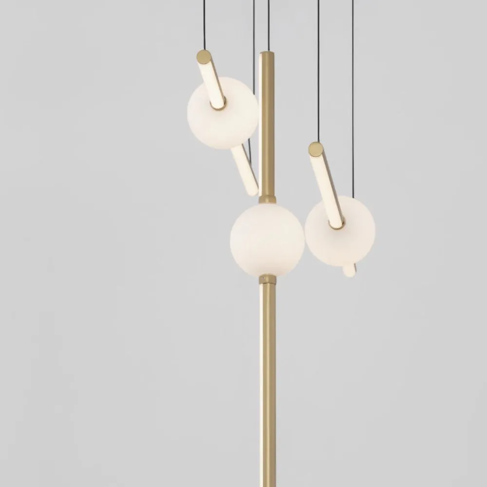 Lampadari Moderni-Selezionato da Mazzolaluce Lampadario design oro nero per soggiorno moderno