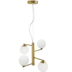Lampadari Moderni-Selezionato da Mazzolaluce Lampadario design oro per soggiorno sfere vetro