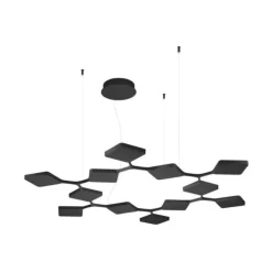 Lampadari Moderni-Stilnovo Lampadario design per soggiorno moderno led 91w nero quad