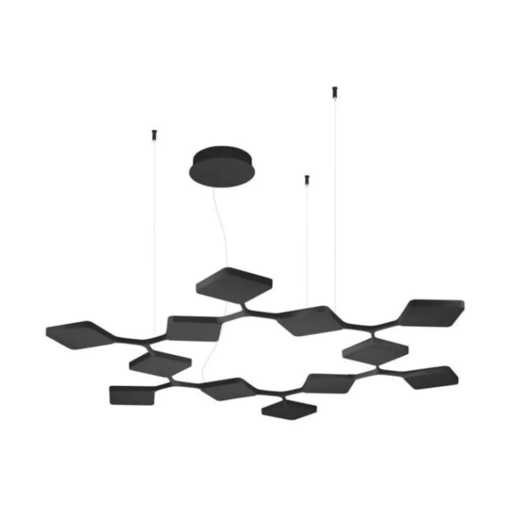 Lampadari Moderni-Stilnovo Lampadario design per soggiorno moderno led 91w nero quad