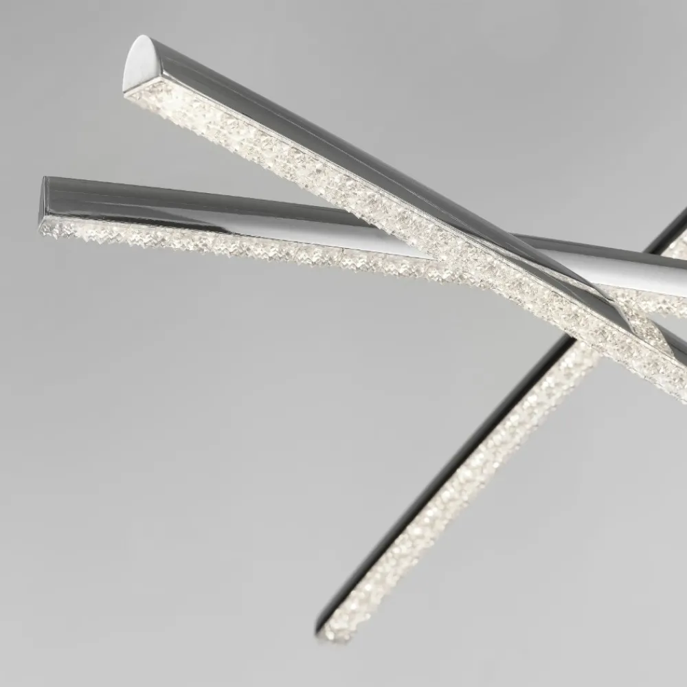 Lampadari Moderni-Selezionato da Mazzolaluce Lampadario design per soggiorno moderno bacchette cromo