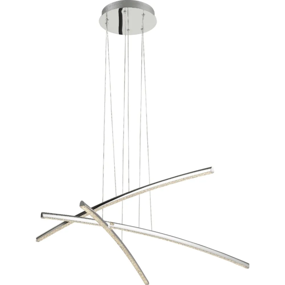 Lampadari Moderni-Selezionato da Mazzolaluce Lampadario design per soggiorno moderno bacchette cromo