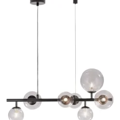Lampadari Moderni-Selezionato da Mazzolaluce Lampadario design per soggiorno moderno nero con sfere di vetro