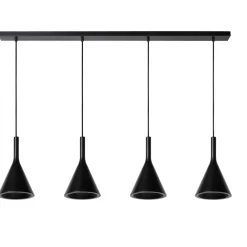 Lampadari Cucina-Selezionato da Mazzolaluce Lampadario di ceramica 4 luci nera per tavolo cucina