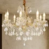 Lampadari Moderni-Ideal Lux Lampadario di cristallo a goccia napoleon sp8 dorato 8 luci