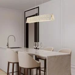 Lampadari Moderni-Selezionato da Mazzolaluce Lampadario di cristallo design moderno per tavolo soggiorno