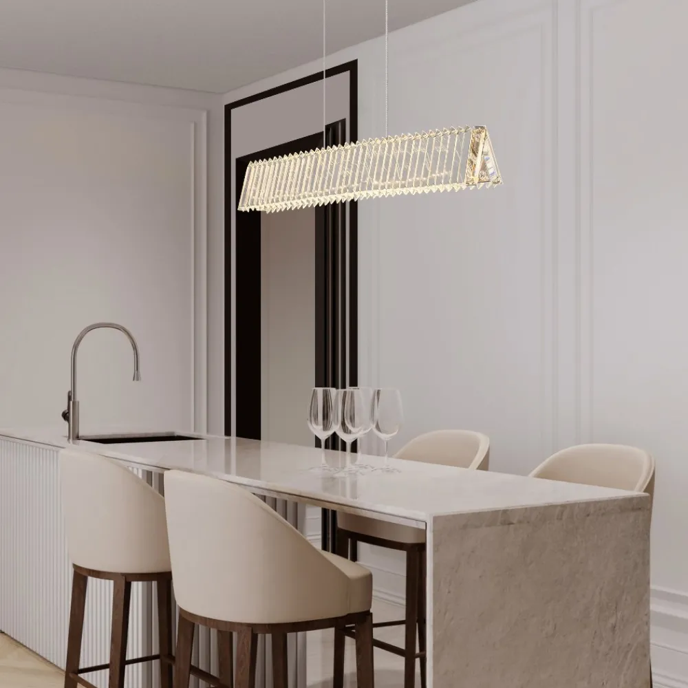 Lampadari Moderni-Selezionato da Mazzolaluce Lampadario di cristallo design moderno per tavolo soggiorno
