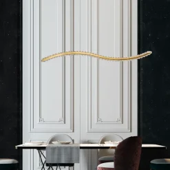 Lampadari Moderni-Selezionato da Mazzolaluce Lampadario di cristallo oro per soggiorno contemporaneo