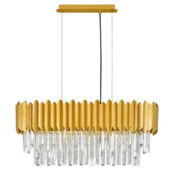 Lampadari Moderni-Selezionato da Mazzolaluce Lampadario di cristallo oro per soggiorno