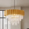 Lampadari Moderni-Selezionato da Mazzolaluce Lampadario di cristallo oro per salotto