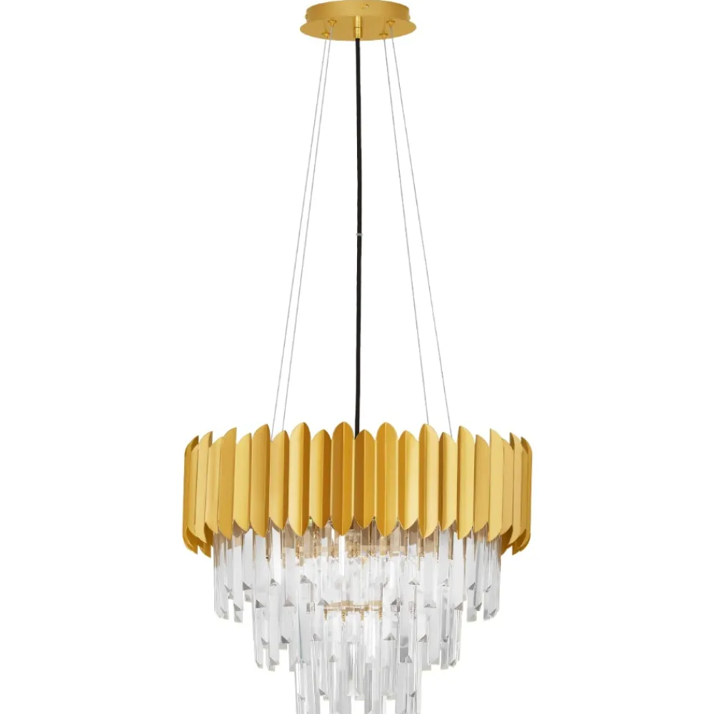 Lampadari Moderni-Selezionato da Mazzolaluce Lampadario di cristallo oro per salotto