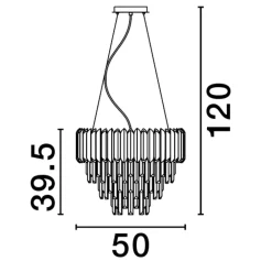 Lampadari Moderni-Selezionato da Mazzolaluce Lampadario di cristallo oro per salotto