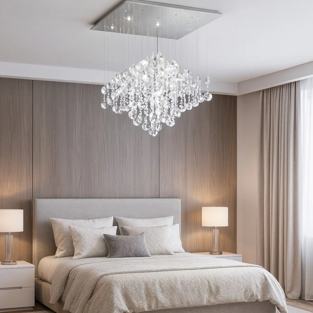 Lampadario Camera Da Letto-Affralux Lampadario di cristallo per camera da letto rotondo