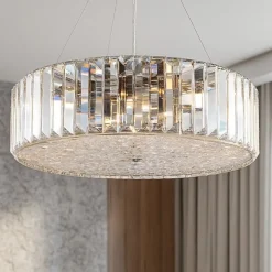 Lampadari Moderni-Maytoni Lampadario di cristallo recinto vetro trasparente per soggiorno