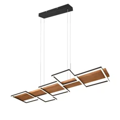 Lampadari Moderni-Selezionato da Mazzolaluce Lampadario di legno design quadrati per soggiorno moderno