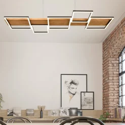 Lampadari Moderni-Selezionato da Mazzolaluce Lampadario di legno design quadrati per soggiorno moderno