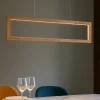 Lampadari Moderni-Selezionato da Mazzolaluce Lampadario di legno led 24w 3000k moderno per tavolo soggiorno