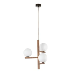 Lampadari Moderni-Selezionato da Mazzolaluce Lampadario di legno noce stile scandinavo