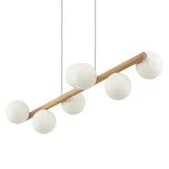Lampadari Moderni-Selezionato da Mazzolaluce Lampadario di legno per soggiorno moderno