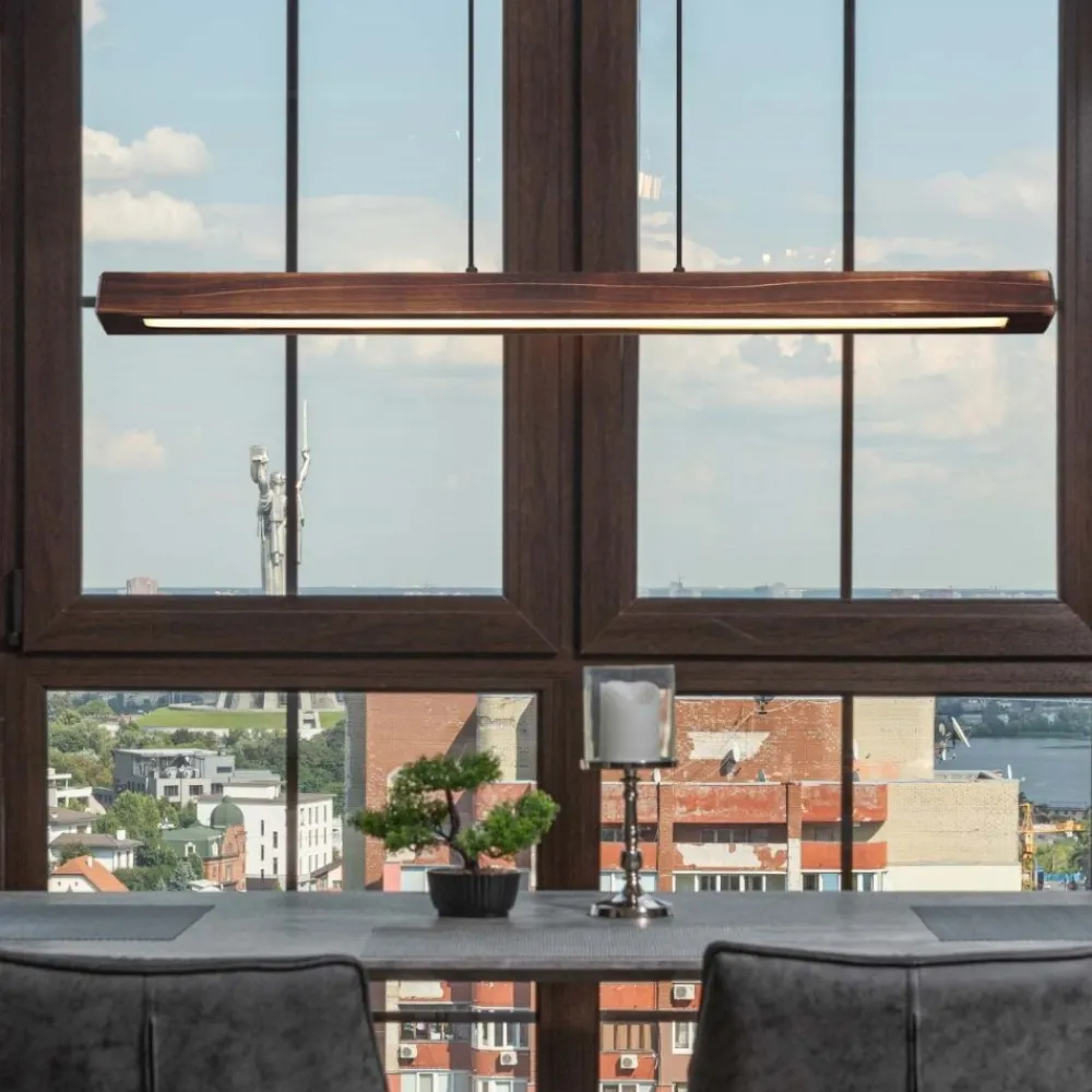 Lampadari Cucina-Selezionato da Mazzolaluce Lampadario di legno per tavolo in cucina