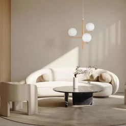 Lampadari Moderni-Selezionato da Mazzolaluce Lampadario di legno stile scandinavo