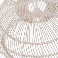 Lampadario Camera Da Letto-Selezionato da Mazzolaluce Lampadario di rattan avorio intrecciato 50 cm per camera da letto