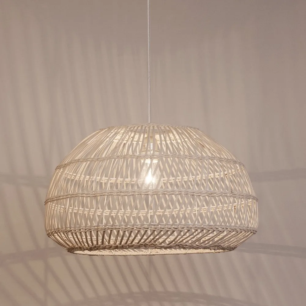 Lampadario Camera Da Letto-Selezionato da Mazzolaluce Lampadario di rattan avorio intrecciato 50 cm per camera da letto