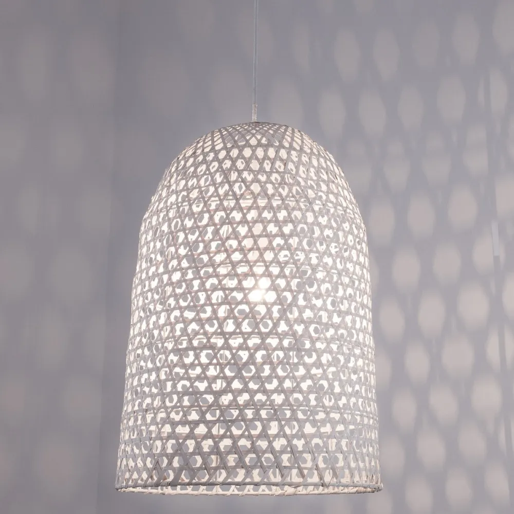 Lampadario Camera Da Letto-Selezionato da Mazzolaluce Lampadario di rattan bianco cupola per camera da letto