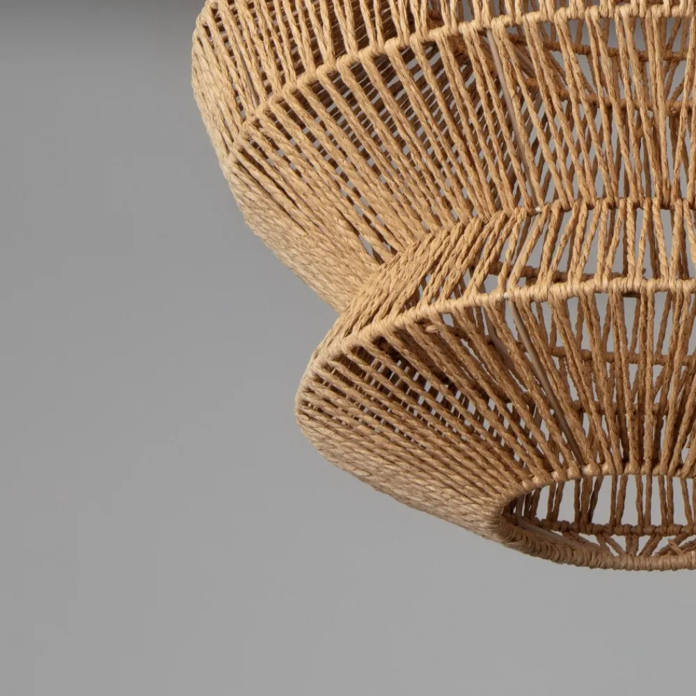 Lampadari Moderni-Selezionato da Mazzolaluce Lampadario di rattan 50 cm intrecciato a sospensione
