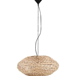 Lampadari Moderni-Selezionato da Mazzolaluce Lampadario di rattan e giacinto essiccato per soggiorno