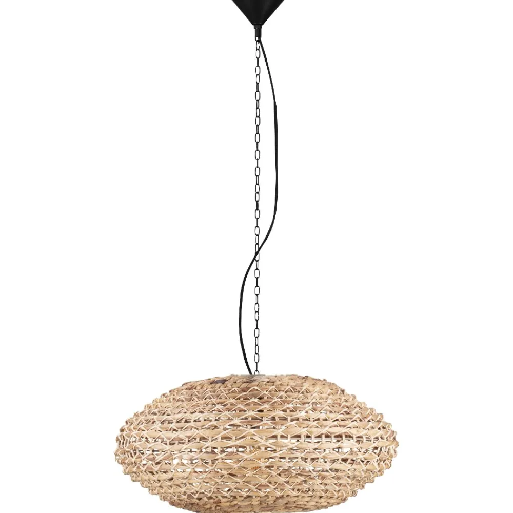 Lampadari Moderni-Selezionato da Mazzolaluce Lampadario di rattan e giacinto essiccato per soggiorno