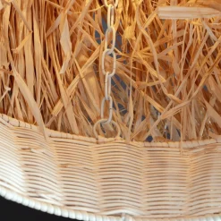Lampadario Camera Da Letto-Selezionato da Mazzolaluce Lampadario di rattan e rafia per camera da letto
