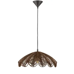 Lampadari Cucina-Selezionato da Mazzolaluce Lampadario di rattan marrone intrecciato per cucina