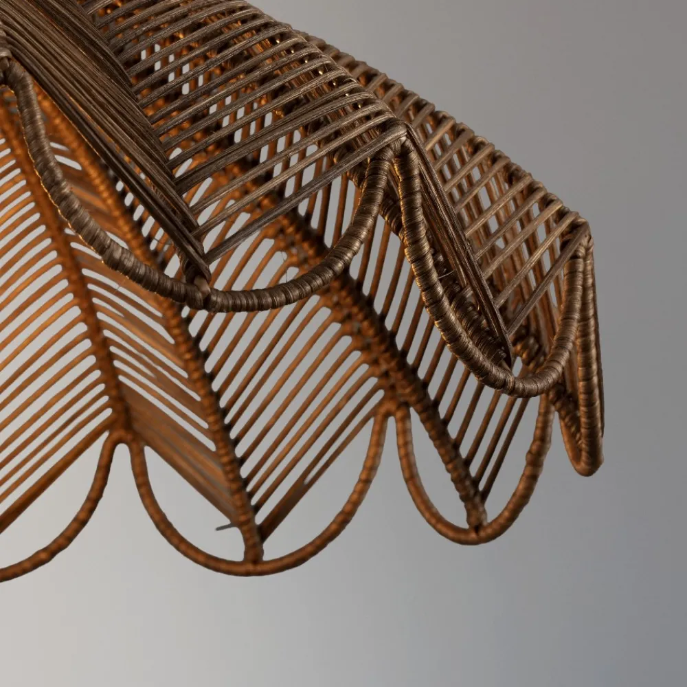 Lampadari Cucina-Selezionato da Mazzolaluce Lampadario di rattan marrone intrecciato per cucina