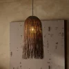 Lampadario Camera Da Letto-Selezionato da Mazzolaluce Lampadario di rattan marrone lungo per camera da letto