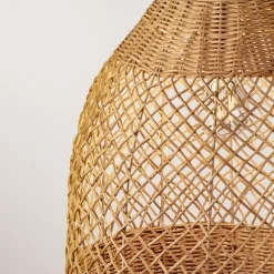 Lampadari Moderni-Selezionato da Mazzolaluce Lampadario di rattan miele intrecciato per sala da pranzo