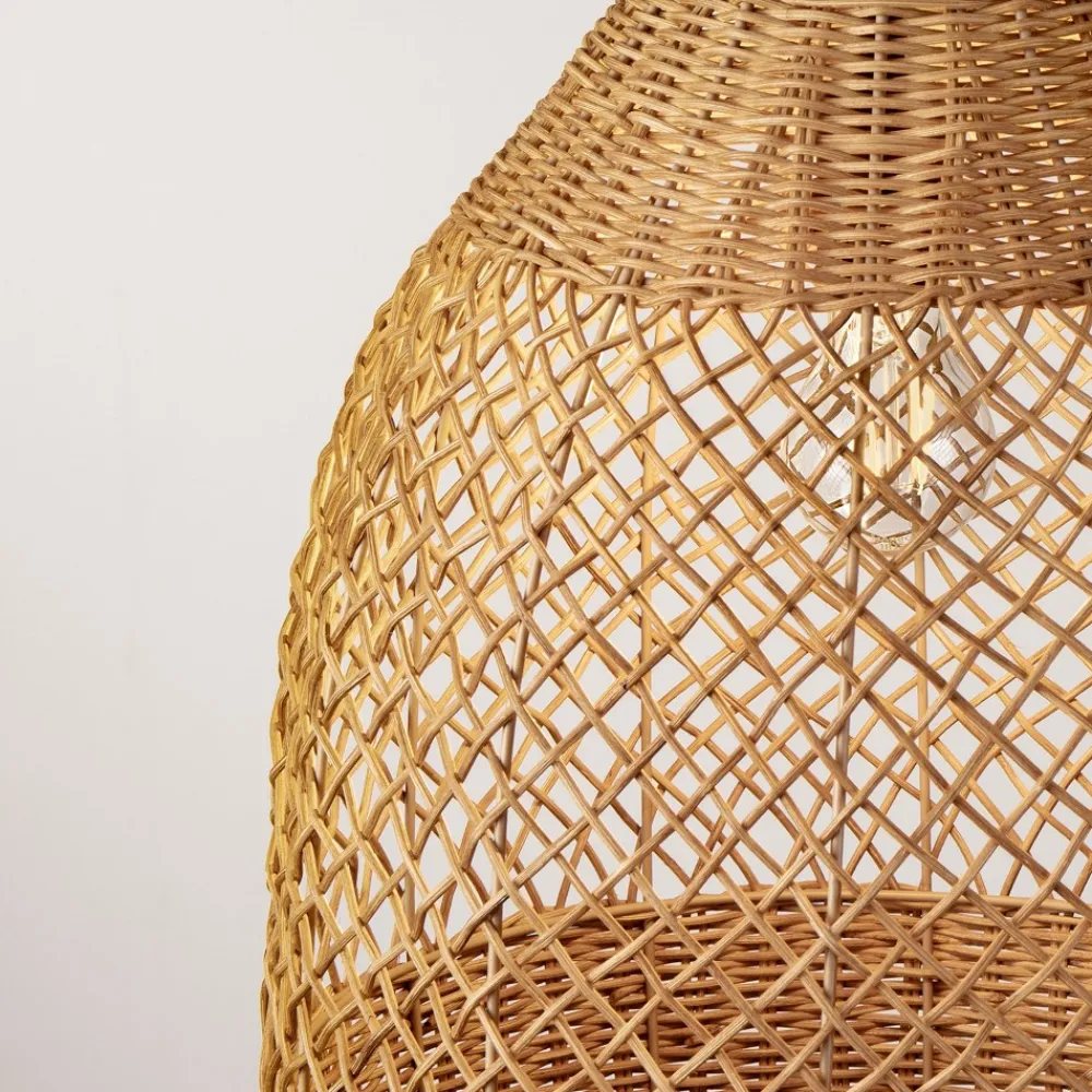 Lampadari Moderni-Selezionato da Mazzolaluce Lampadario di rattan miele intrecciato per sala da pranzo