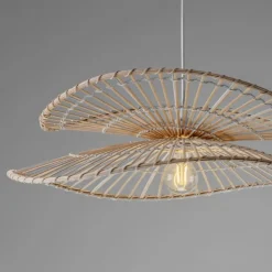 Lampadari Cucina-Selezionato da Mazzolaluce Lampadario di rattan naturale e bamboo rattan per cucina