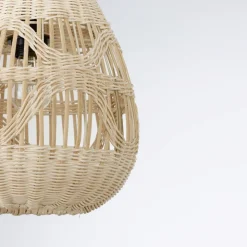 Lampadari Moderni-Selezionato da Mazzolaluce Lampadario di rattan naturale 27 cm a sospensione