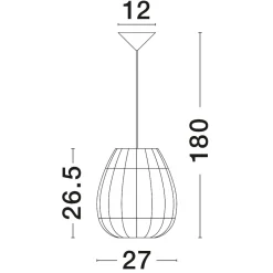 Lampadari Moderni-Selezionato da Mazzolaluce Lampadario di rattan naturale 27 cm a sospensione