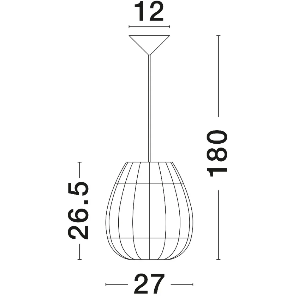 Lampadari Moderni-Selezionato da Mazzolaluce Lampadario di rattan naturale 27 cm a sospensione