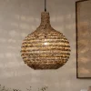 Lampadari Moderni-Selezionato da Mazzolaluce Lampadario di rattan per sala da pranzo