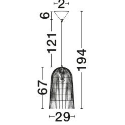 Lampadario Camera Da Letto-Selezionato da Mazzolaluce Lampadario di rattan sottile giallo per camera da letto