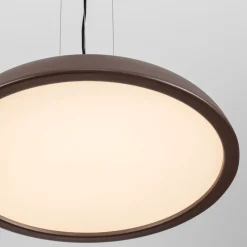 Lampadari Cucina-Selezionato da Mazzolaluce Lampadario disco 60cm marrone led 44w 3000k per tavolo sala da pranzo