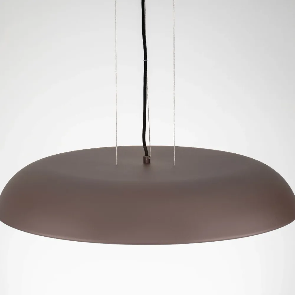 Lampadari Cucina-Selezionato da Mazzolaluce Lampadario disco 60cm marrone led 44w 3000k per tavolo sala da pranzo
