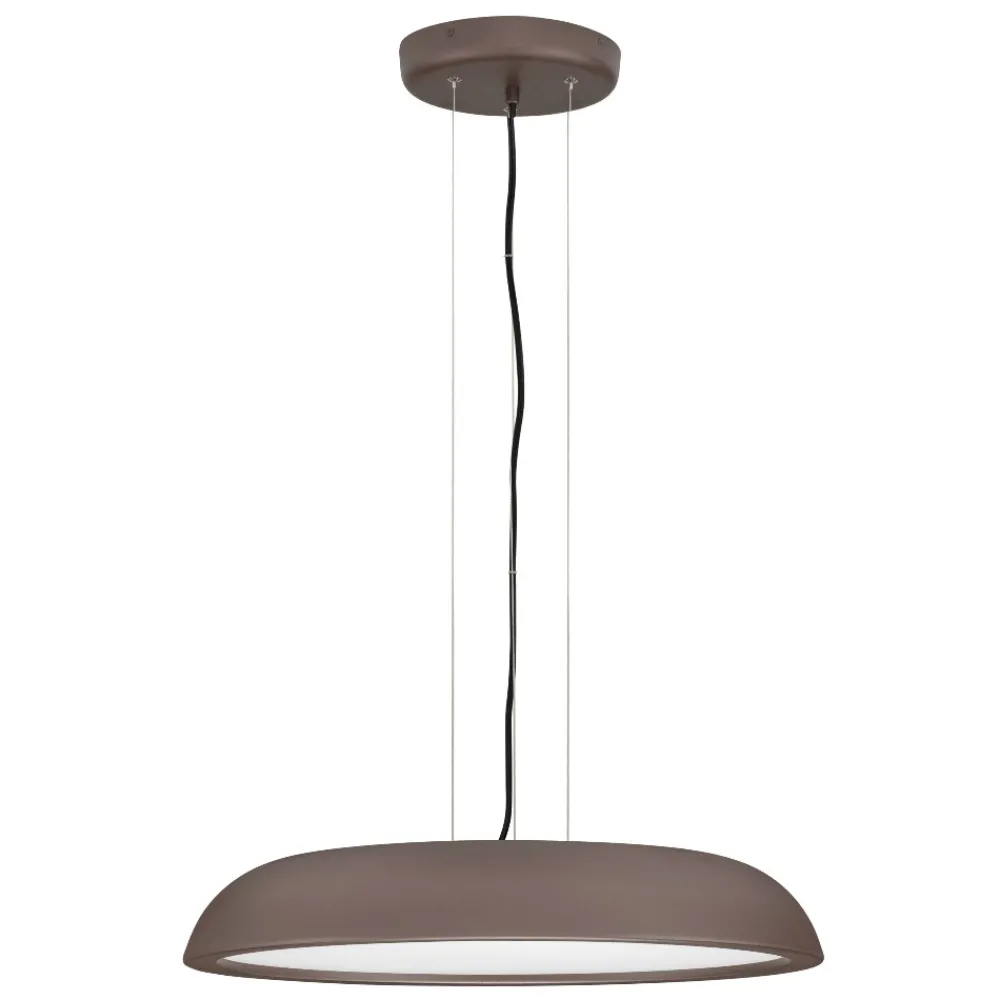 Lampadari Cucina-Selezionato da Mazzolaluce Lampadario disco 60cm marrone led 44w 3000k per tavolo sala da pranzo