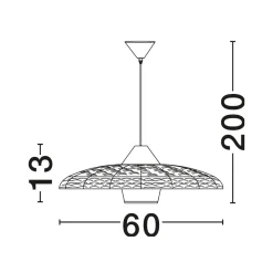Lampadari Cucina-Selezionato da Mazzolaluce Lampadario disco di rattan naturale e tessuto nero marrone per cucina